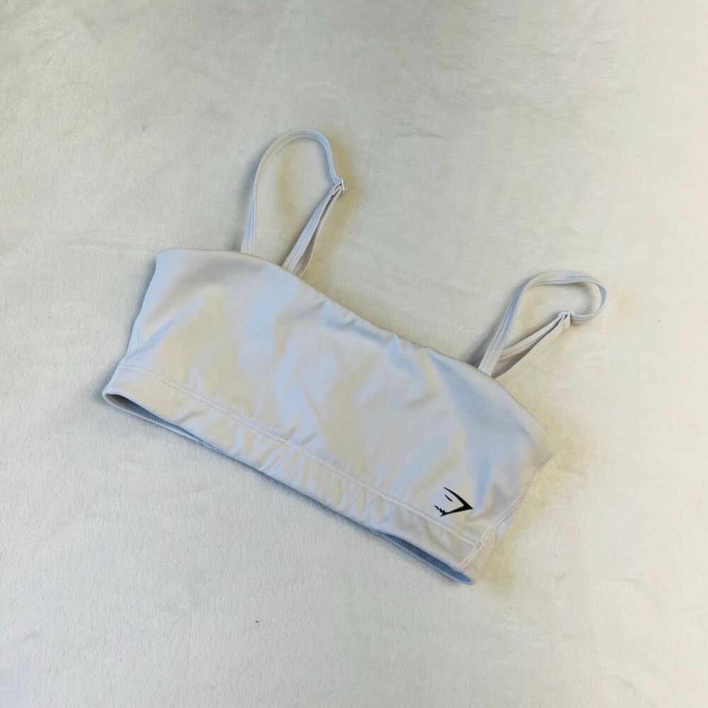 Gymshark White Bandeau Sports Bra Small Women